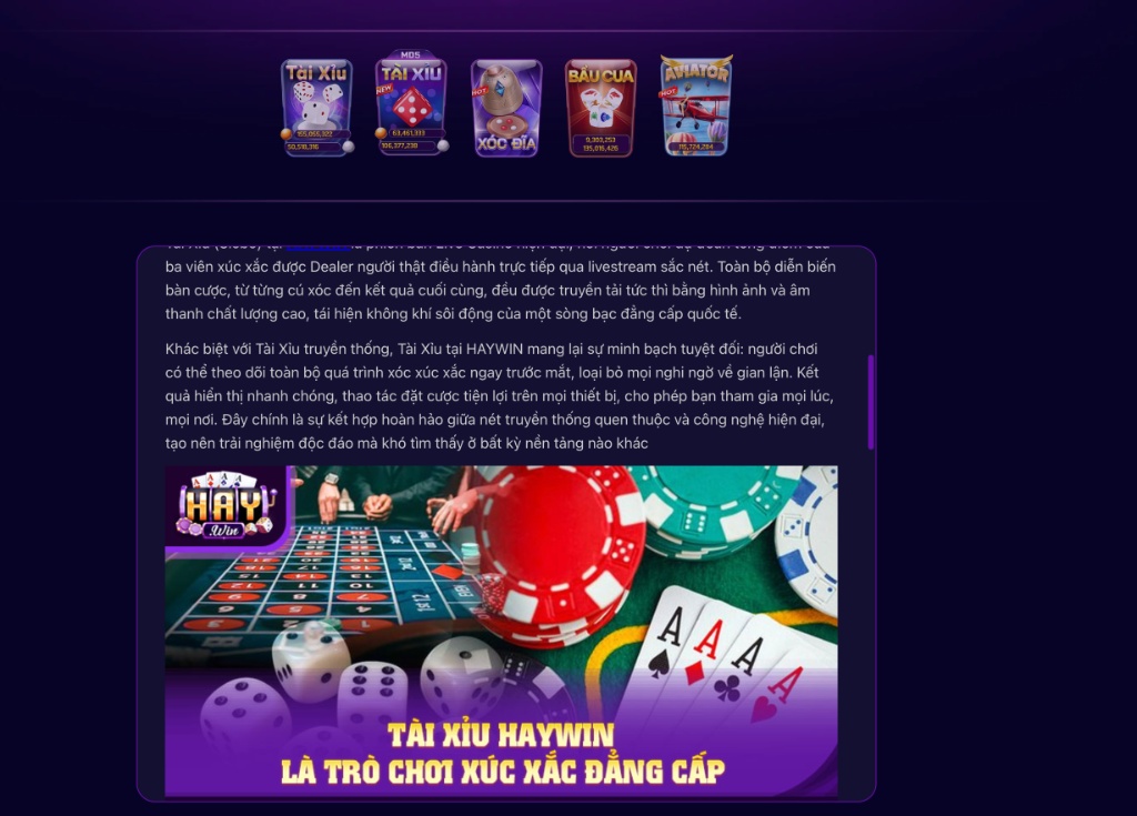 Hướng dẫn chi tiết các bước tham gia chơi Tài xỉu Haywin